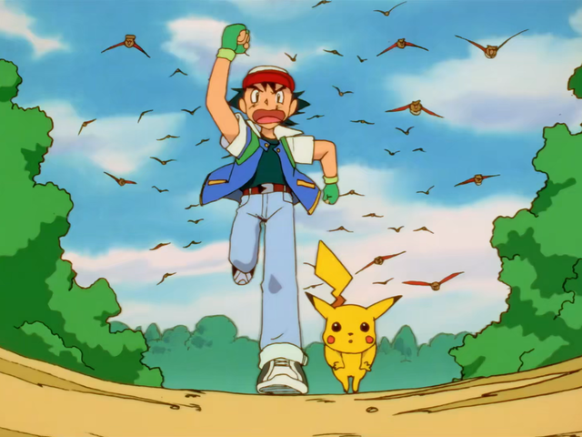File:Ash and Pikachu Spearow.png