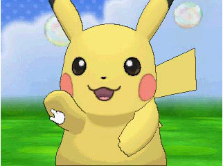 File:XY Prerelease Pokémon-Amie Pikachu high five.png