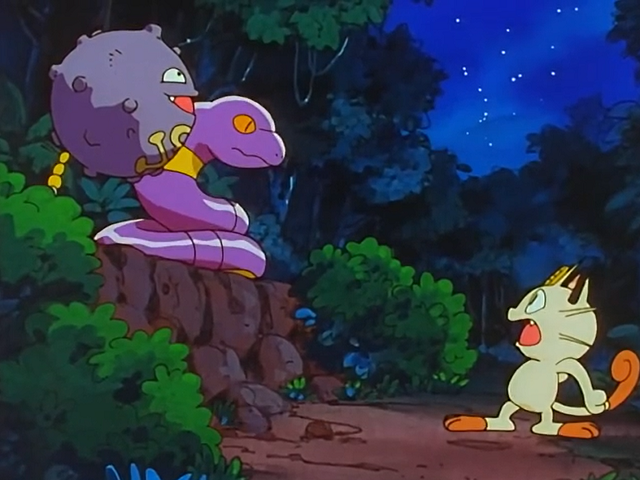 File:Meowth being ignored by Ekans and Koffing.png