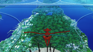 Deoxys overlooking LaRousse City.png