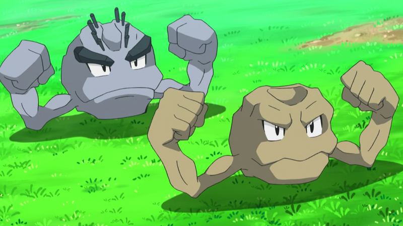 File:Normal and Alolan Geodude anime.png