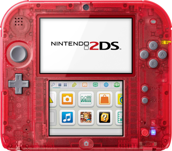 File:Nintendo 2DS Transparent Red Front.png