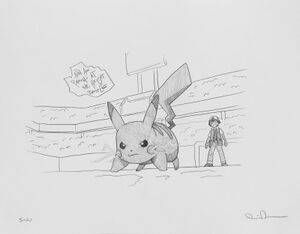 Daniel Arsham Pokémon Study for Field Animation Battle! Ash & Pikachu.jpg