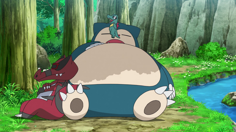 File:Ash Krookodile Snorlax and Totodile.png