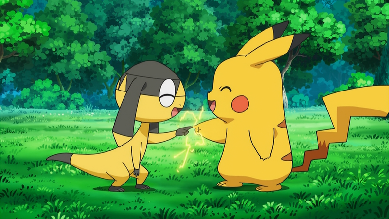 File:Pikachu and Helioptile.png