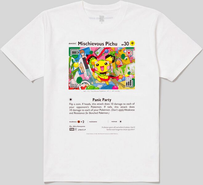 File:Mischievous Pichu P-Lab Collaboration T-shirt White.jpg