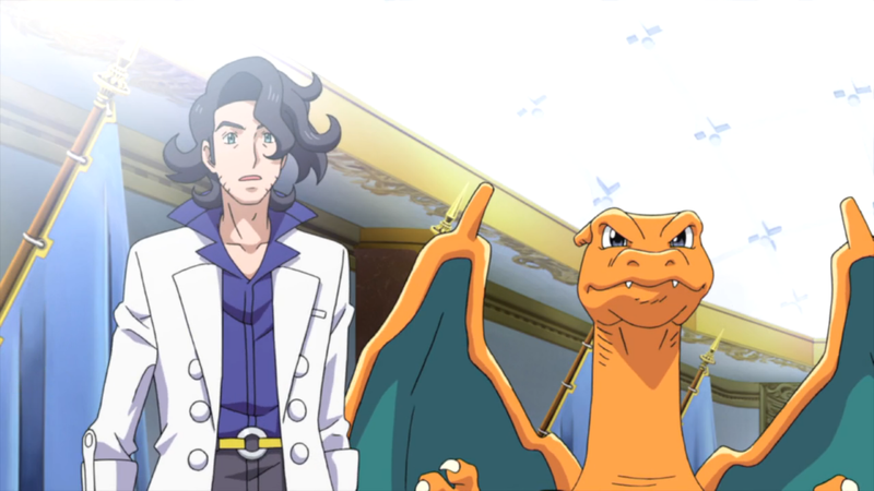 File:Calem Charizard Professor Sycamore PG.png